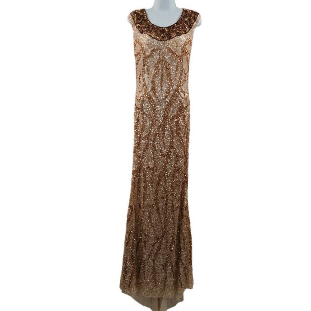 Elegant Full-Length Beaded & Sequined Gown | Cassandra Stone | Perfect Condition
